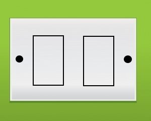 S/Plate,2 gang 2 way,10 A, plastic